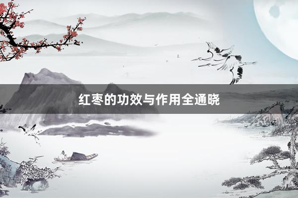 红枣的功效与作用全通晓